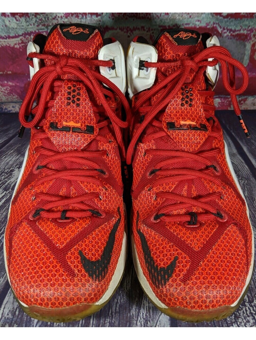 Nike Lebron XII 12 Heart Of A Lion White Red Black Air Jordan Basketball Shoes 8